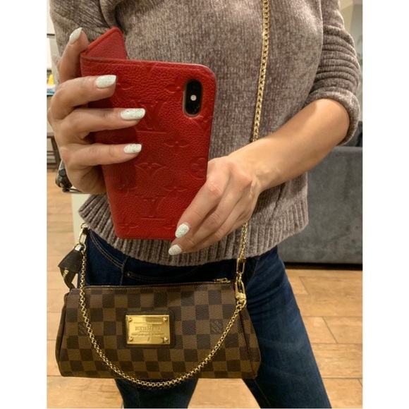 🤎LV EVA DAMIER EBENE Pochette / Clutch🎀 2015 collection✨EUC✨ - Picture 3 of 17